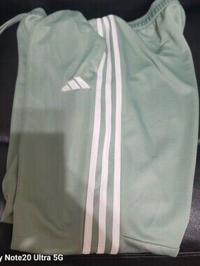 adidas Mint Green Track Pants with White Stripes